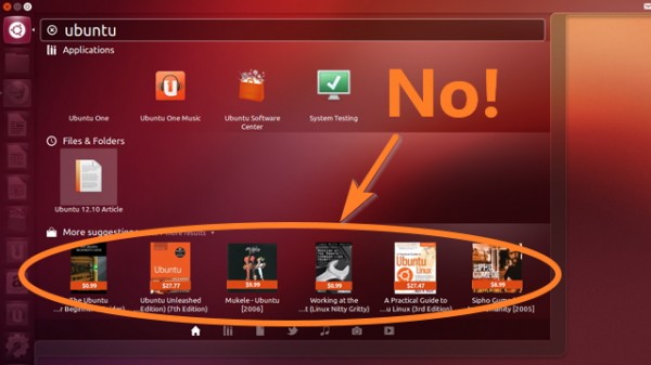 Quitar lentes de ubuntu 12.10 (amazon) y busquedas web automáticas en el menú