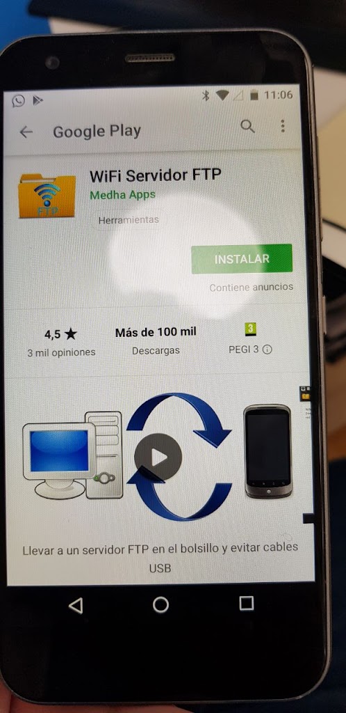 Descarga de datos en dispositivos con Android sin USB
